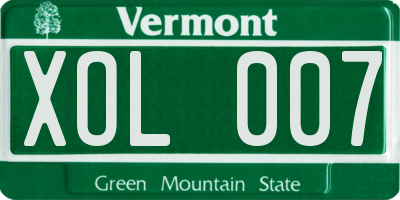 VT license plate XOL007