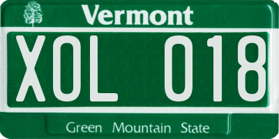 VT license plate XOL018