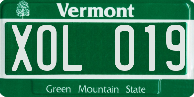 VT license plate XOL019