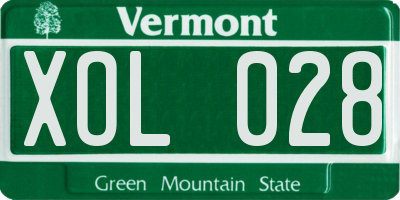 VT license plate XOL028