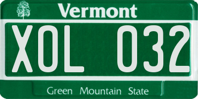 VT license plate XOL032
