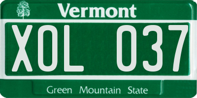 VT license plate XOL037