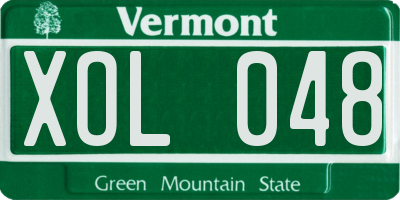 VT license plate XOL048
