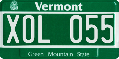 VT license plate XOL055