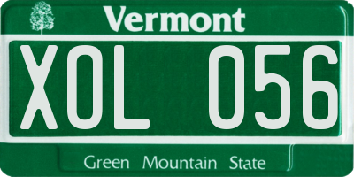 VT license plate XOL056