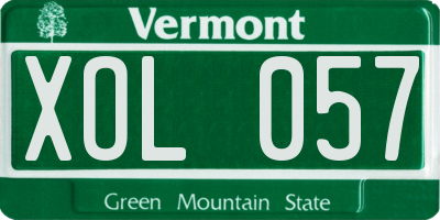 VT license plate XOL057
