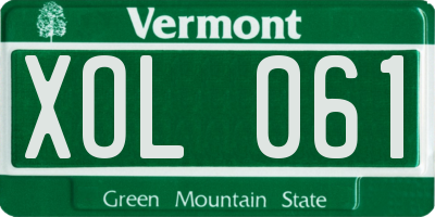 VT license plate XOL061