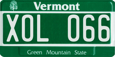 VT license plate XOL066