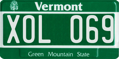 VT license plate XOL069