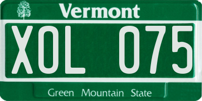 VT license plate XOL075