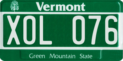 VT license plate XOL076
