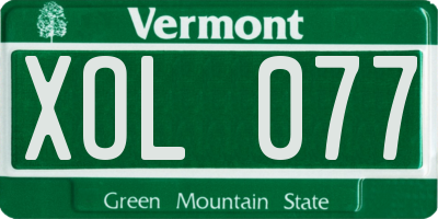 VT license plate XOL077