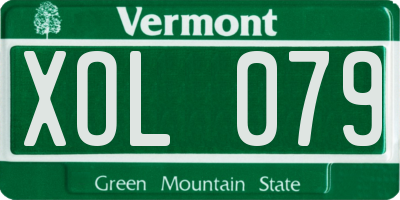 VT license plate XOL079
