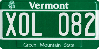 VT license plate XOL082