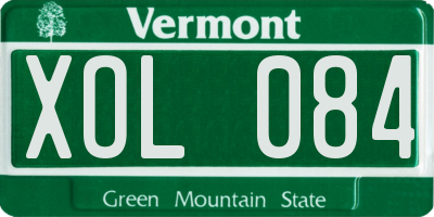 VT license plate XOL084