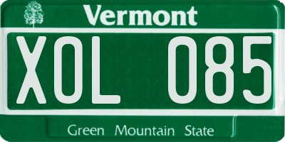 VT license plate XOL085