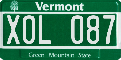VT license plate XOL087