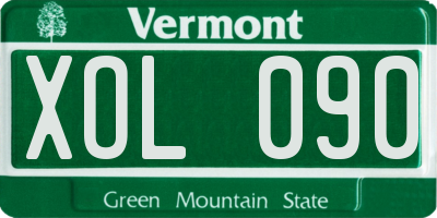 VT license plate XOL090
