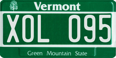 VT license plate XOL095
