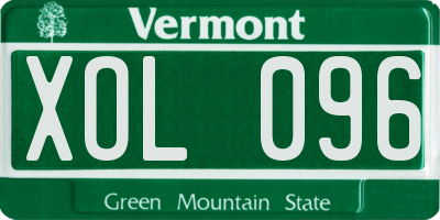 VT license plate XOL096