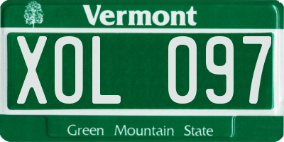 VT license plate XOL097