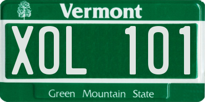 VT license plate XOL101
