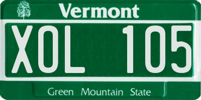 VT license plate XOL105