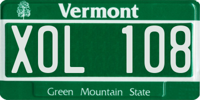VT license plate XOL108