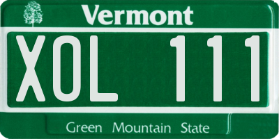 VT license plate XOL111