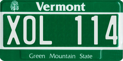 VT license plate XOL114