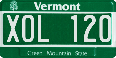 VT license plate XOL120