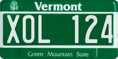 VT license plate XOL124