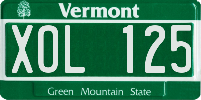 VT license plate XOL125