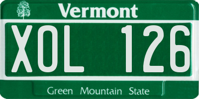 VT license plate XOL126