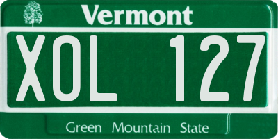 VT license plate XOL127