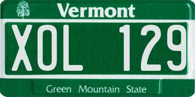 VT license plate XOL129