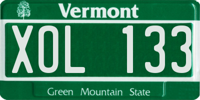 VT license plate XOL133