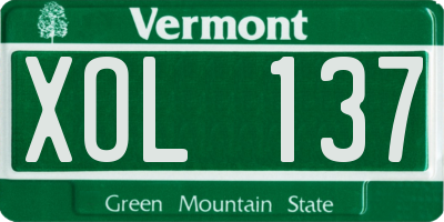 VT license plate XOL137