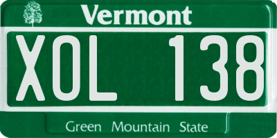 VT license plate XOL138