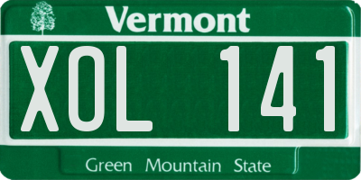 VT license plate XOL141