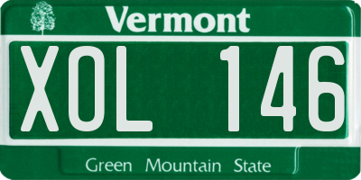 VT license plate XOL146
