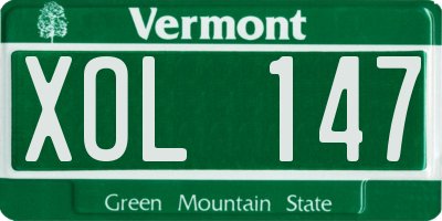 VT license plate XOL147