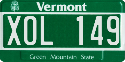 VT license plate XOL149