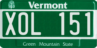 VT license plate XOL151