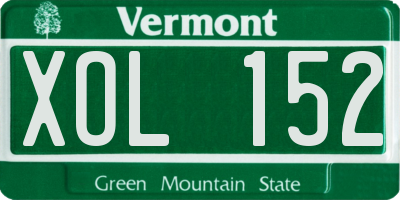 VT license plate XOL152