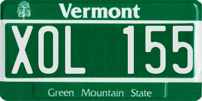 VT license plate XOL155