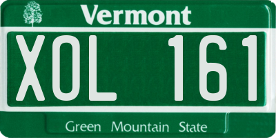 VT license plate XOL161