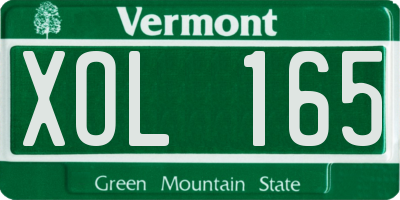 VT license plate XOL165
