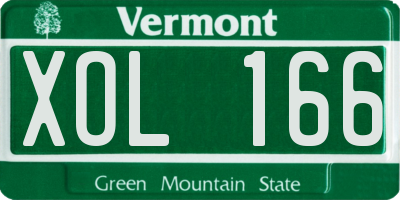VT license plate XOL166
