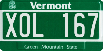VT license plate XOL167
